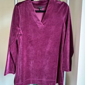 Velour Purple Long Sleeve Shirt